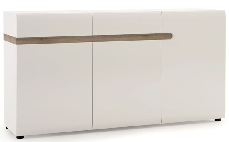 Chelsea White Gloss Large Sideboard - 3 Doors