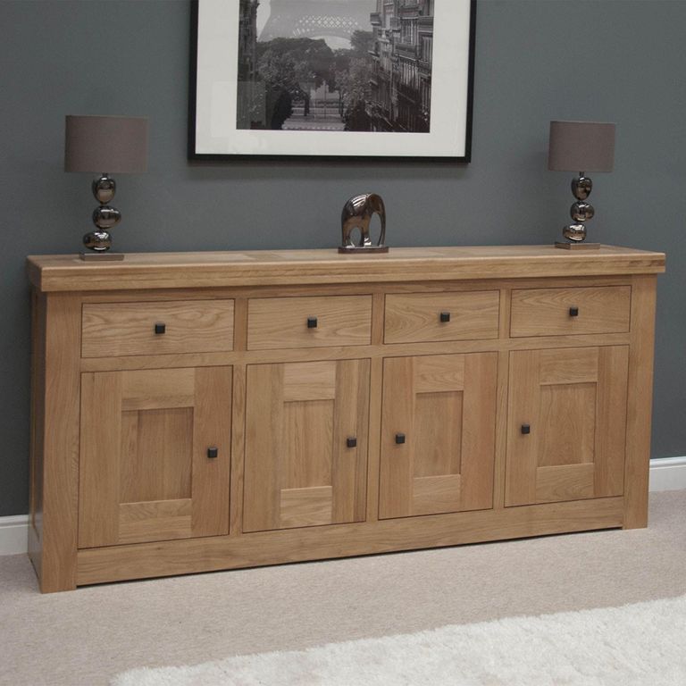 Bordeaux Sideboard - 4 Door - Extra Large - 210cm - Oak
