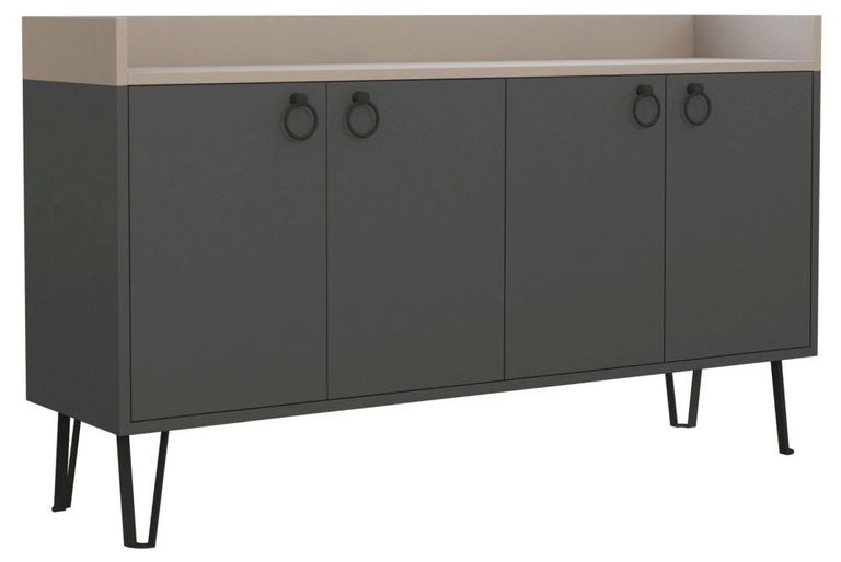 Clearance - Dexter Anthracite and Mocha 4 Door Large Sideboard