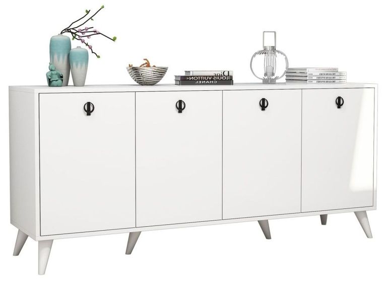 Clearance - Elias White 4 Door Large Sideboard