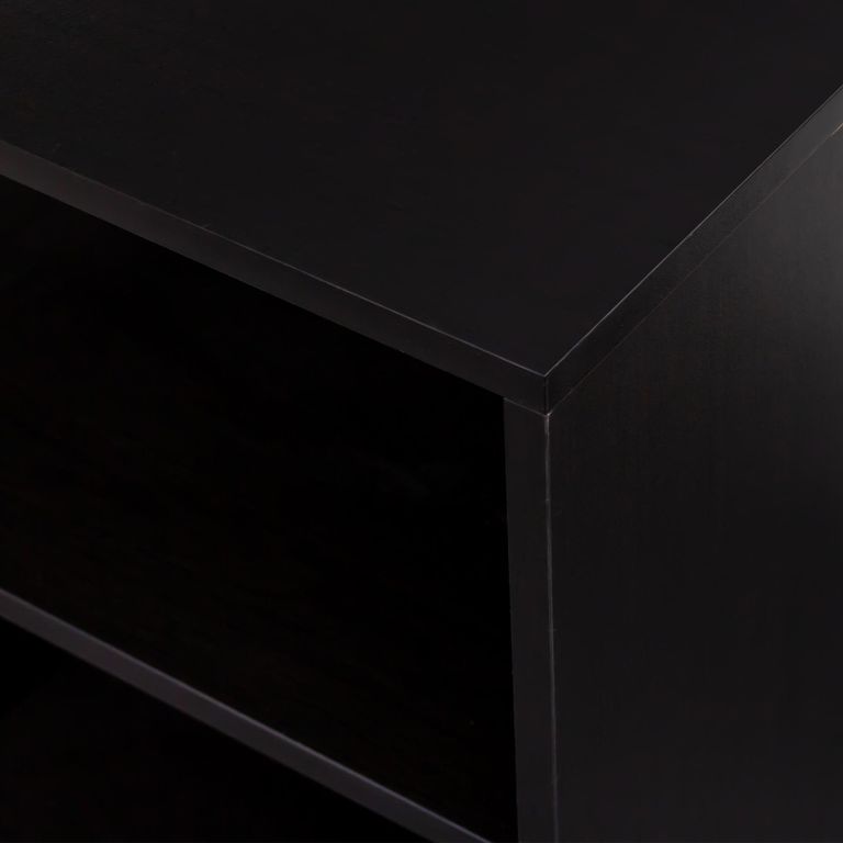 Clearance - Ferrero Black and Woven Rattan 1 Door Cabinet