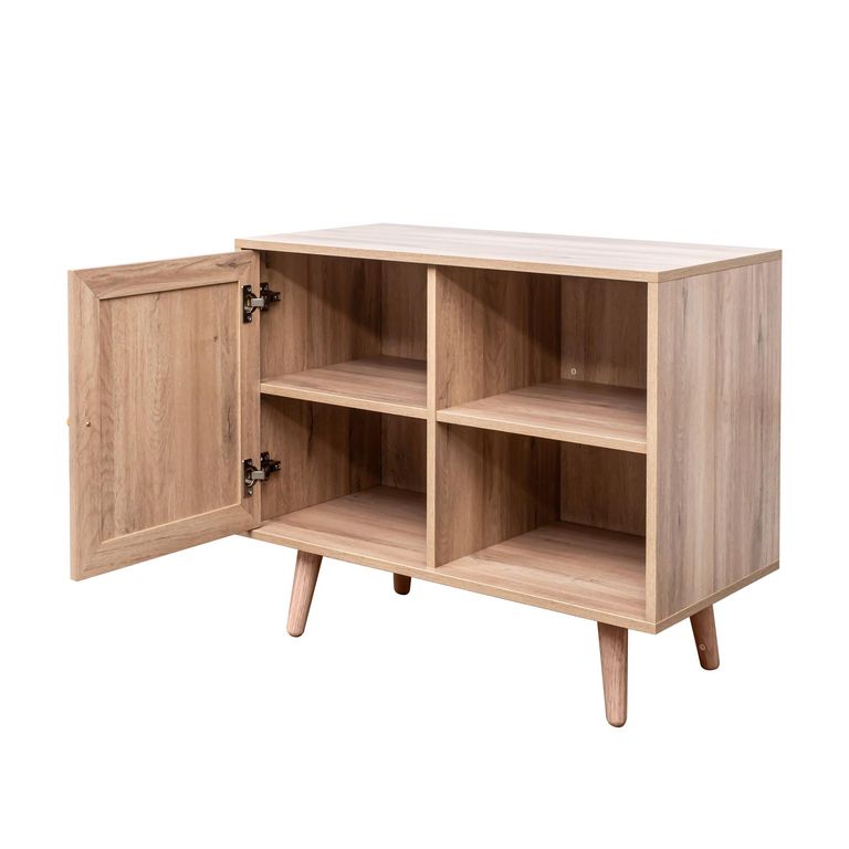 Clearance - Ferrero Natural and Woven Rattan 1 Door Cabinet