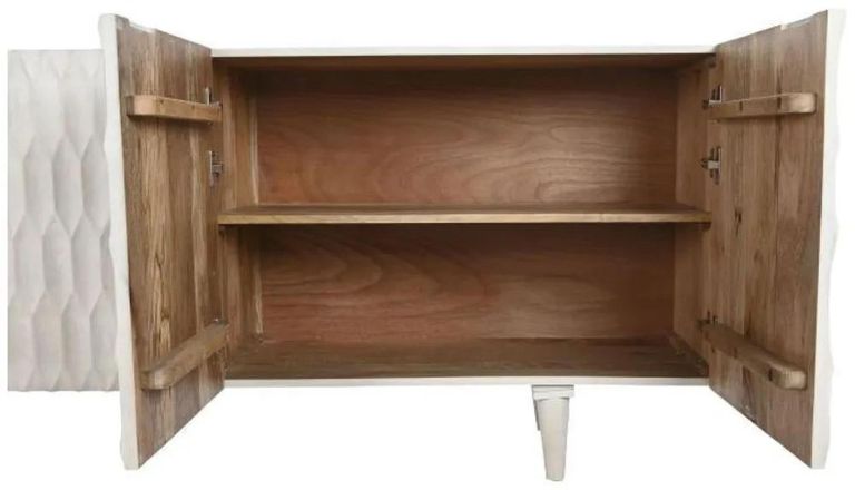 Clearance - Modern White Mango Wood Large Sideboard - 4 Doors - FSS15987