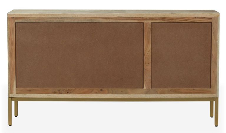 Clearance - Temis Faux Marble Finish Grey Washed 3 Door Medium Sideboard - Brand New Item