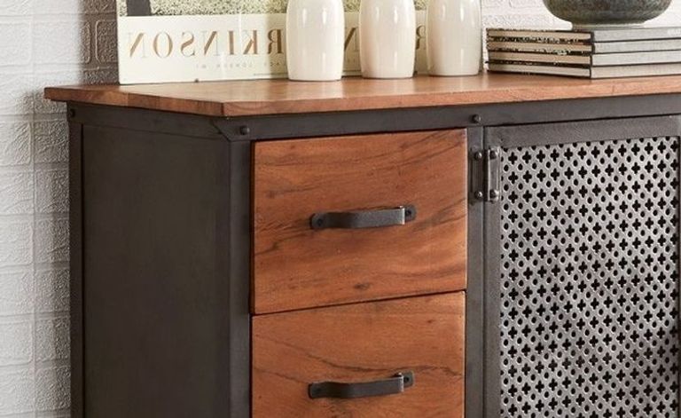 Coorg Industrial Style 125cm Medium 2 Door Sideboard