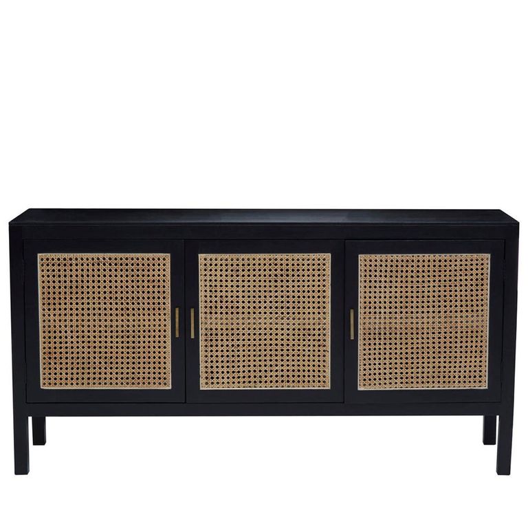 Corso Sideboard - 3 Door - Medium - Black Birchwood - 150cm