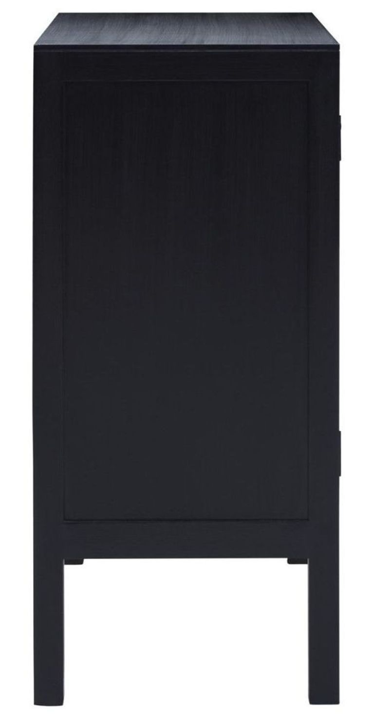 Corso Sideboard - Compact - 2 Door - 75cm - Black and Rattan