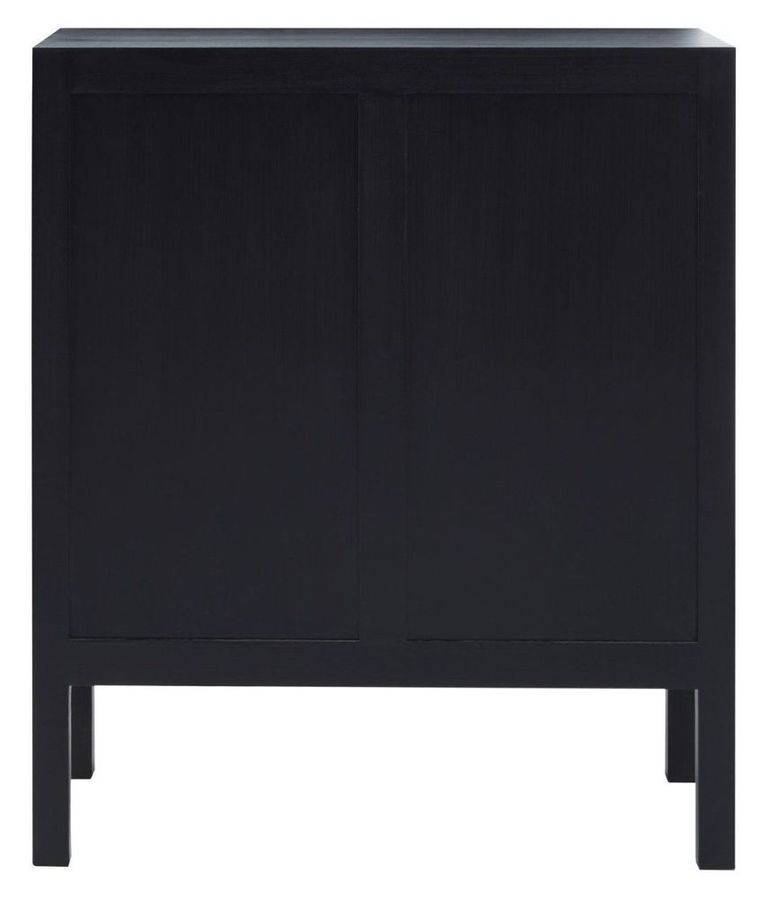 Corso Sideboard - Compact - 2 Door - 75cm - Black and Rattan