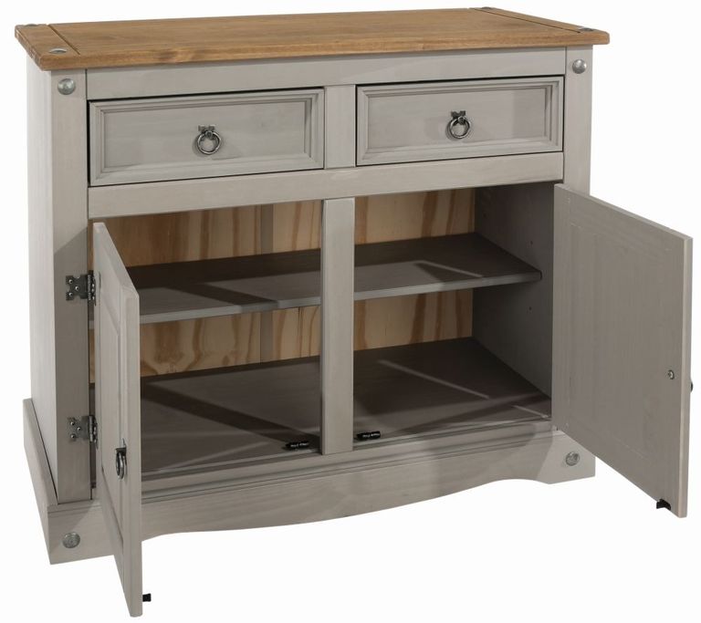 Corona Grey Mexican Pine 2 Door Small Sideboard