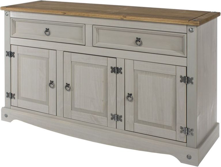 Corona Grey Mexican Pine 3 Door Medium Sideboard