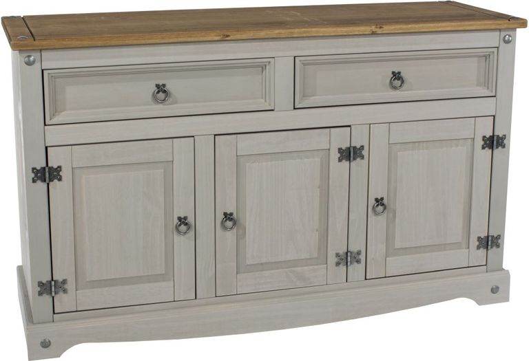 Corona Grey Mexican Pine 3 Door Medium Sideboard