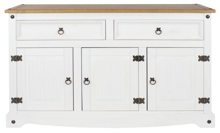 Corona White Mexican Pine 3 Door Medium Sideboard