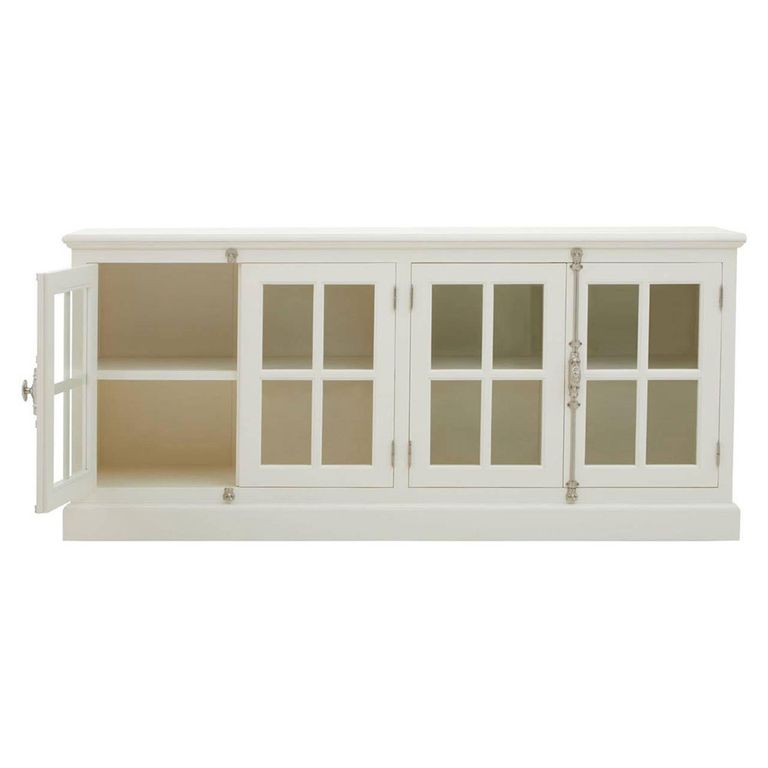 Covent Sideboard - 4 Door - Extra Large - White Mahogany Wood - 190cm