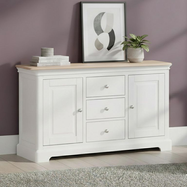 Cromwell Medium Sideboard - 135cm - 2 Door - Grey Painted