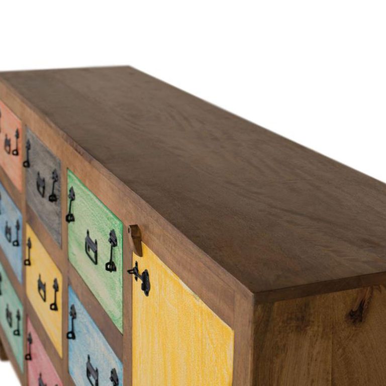 Cuneo Sideboard - Multicolour Mango Wood - Single Door - Extra Large - 180cm