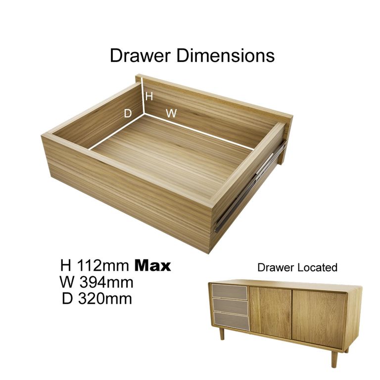 Scandic Sideboard - 2 Door - Medium - 135cm - Oak