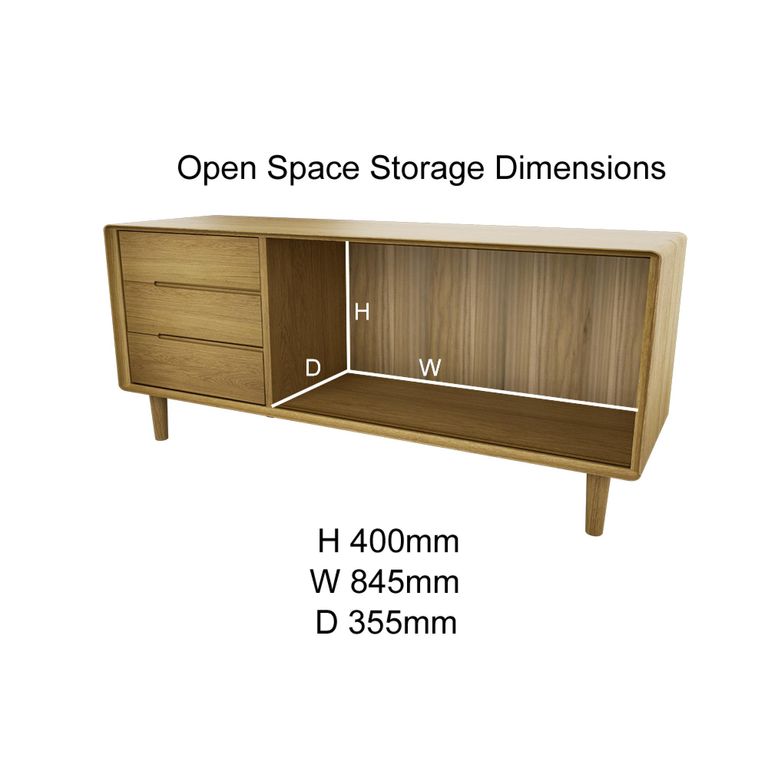 Scandic Sideboard - 2 Door - Medium - 135cm - Oak