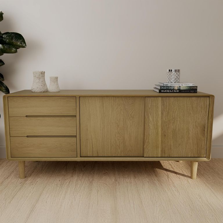 Scandic Sideboard - 2 Door - Medium - 135cm - Oak