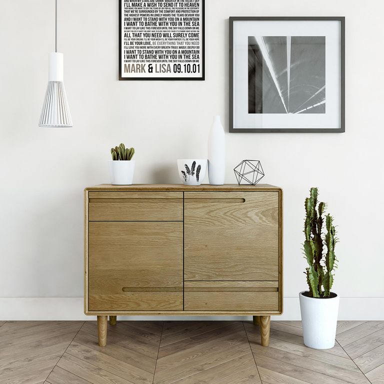 Scandic Sideboard - 2 Door - Small - 90cm - Oak