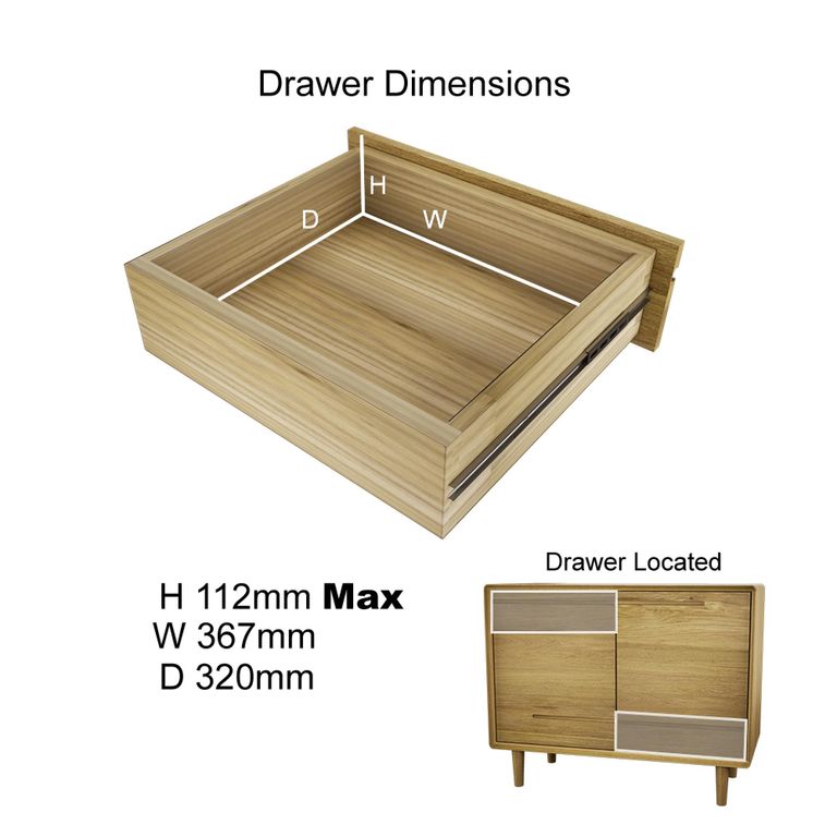 Scandic Sideboard - 2 Door - Small - 90cm - Oak