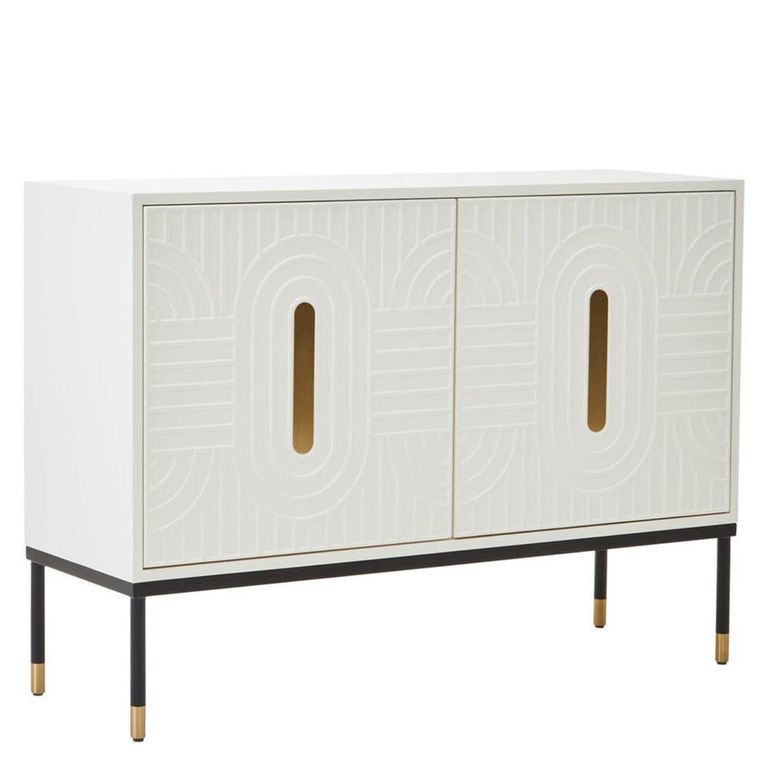 Danta Sideboard - 2 Door - Small - Off White Wood - 120cm