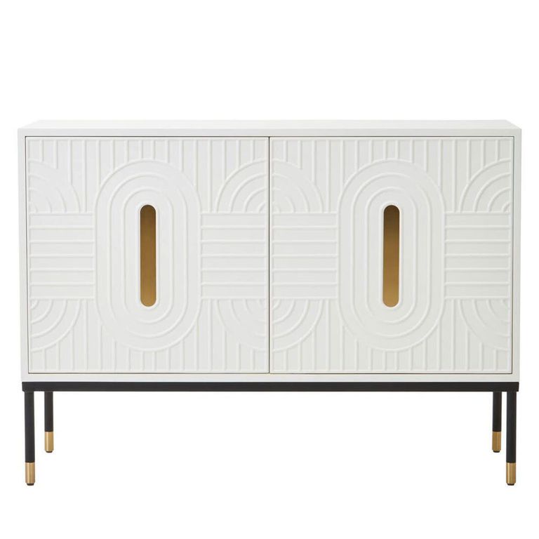 Danta Sideboard - 2 Door - Small - Off White Wood - 120cm