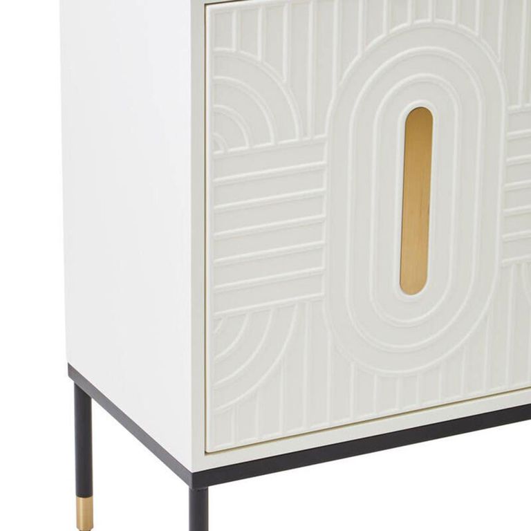 Danta Sideboard - 2 Door - Small - Off White Wood - 120cm