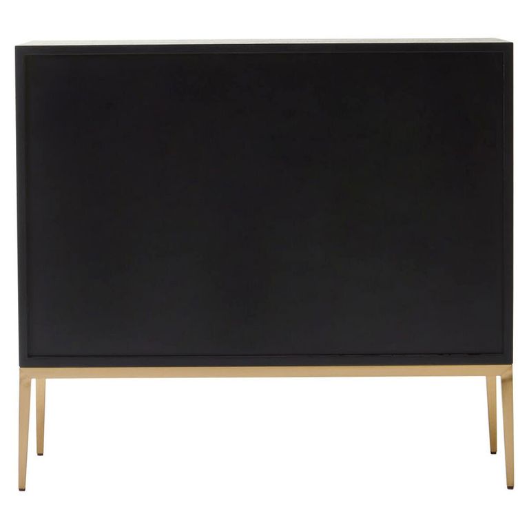 Davoli Sideboard - 2 Door - Small - Black and Gold - 100cm