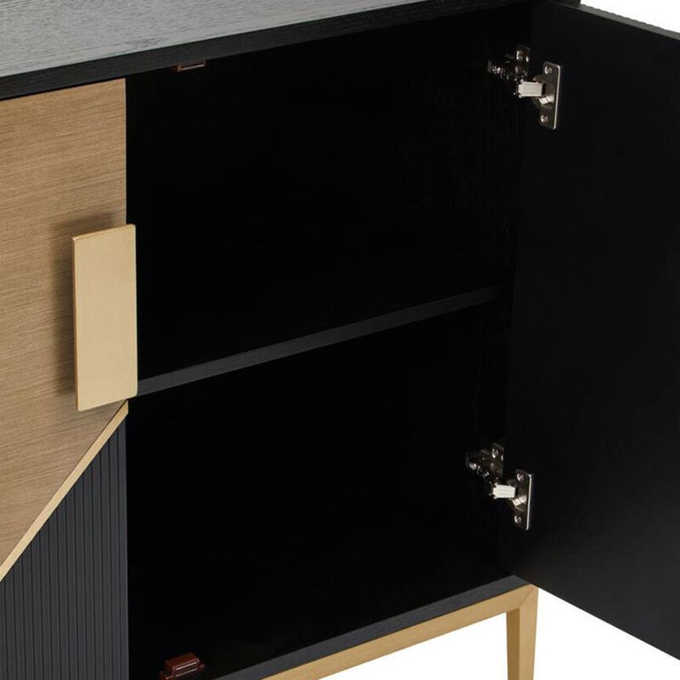 Davoli Sideboard - 2 Door - Small - Black and Gold - 100cm