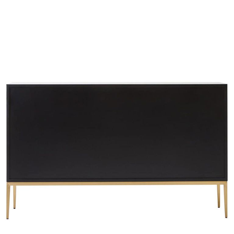 Davoli Sideboard - 4 Door - Medium - Black and Gold - 150cm