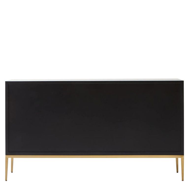 Deruta Sideboard - 4 Door - Medium - Grey Faux Shagreen - 154cm