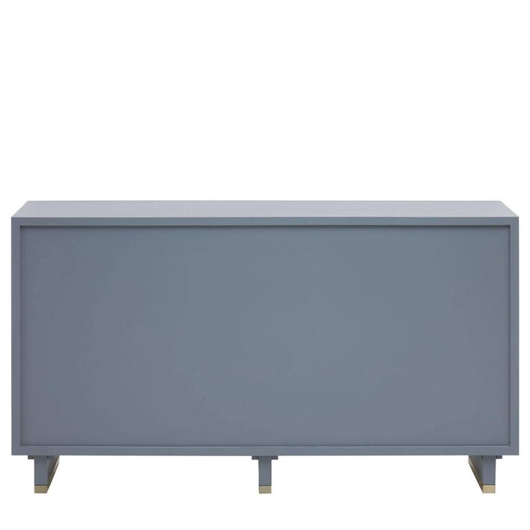 Deskey Sideboard - 2 Door - Medium - Grey and Faux Shagreen - 150cm