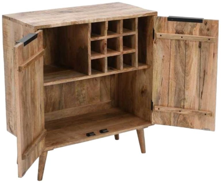 Dispur Solid Mango Wood 2 Door Drinks Cabinet