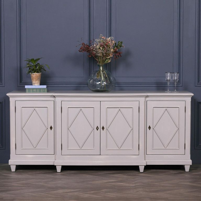 Distressed Mahogany Wood Sideboard - 4 Door - Extra Large