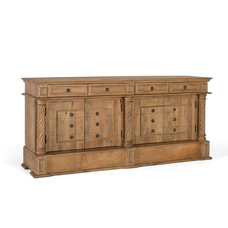 Drizara Sideboard - Natural Mango Wood - 4 Door - Extra Large - 200cm