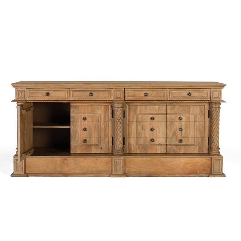Drizara Sideboard - Natural Mango Wood - 4 Door - Extra Large - 200cm