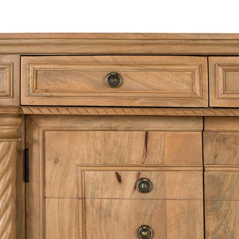 Drizara Sideboard - Natural Mango Wood - 4 Door - Extra Large - 200cm