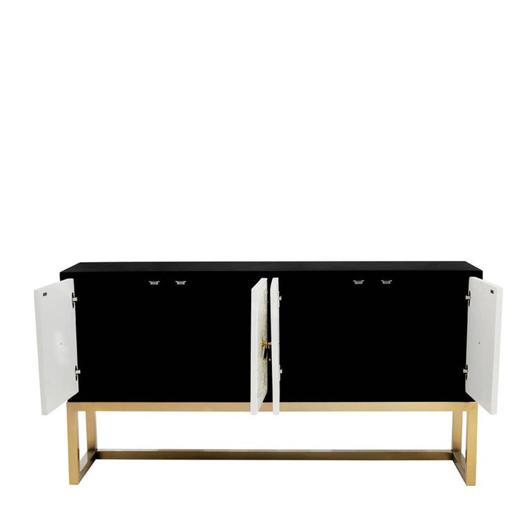Dumas Sideboard - 4 Door - Large - Black and White - 170cm