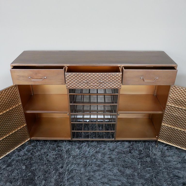 Wine Sideboard - Copper - 2 Door - 3 Drawer