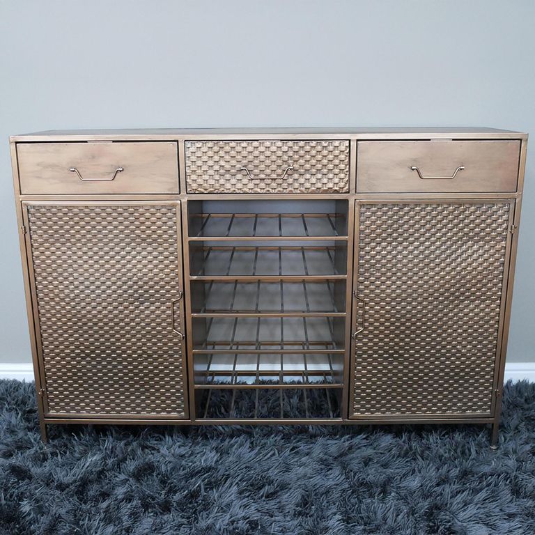 Wine Sideboard - Copper - 2 Door - 3 Drawer