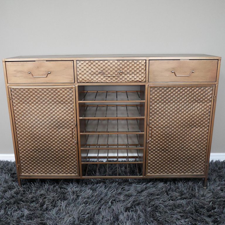 Wine Sideboard - Copper - 2 Door - 3 Drawer