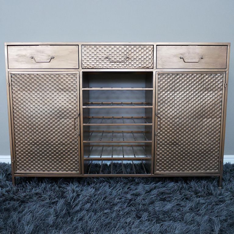 Wine Sideboard - Copper - 2 Door - 3 Drawer