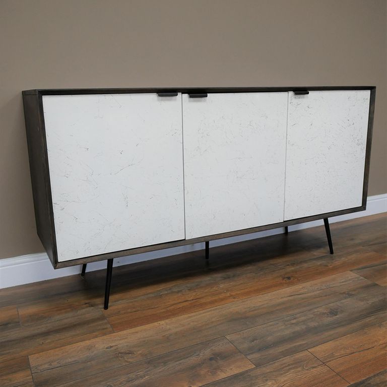 Sideboard - Venice Marble Effect - 3 Door - Medium - 150cm
