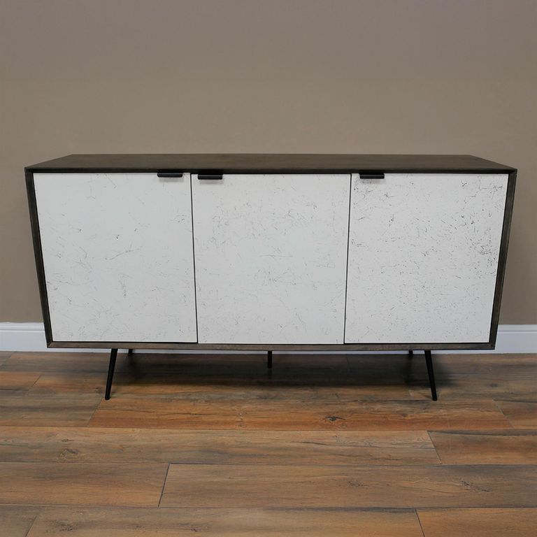 Sideboard - Venice Marble Effect - 3 Door - Medium - 150cm