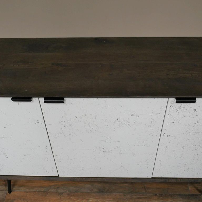 Sideboard - Venice Marble Effect - 3 Door - Medium - 150cm