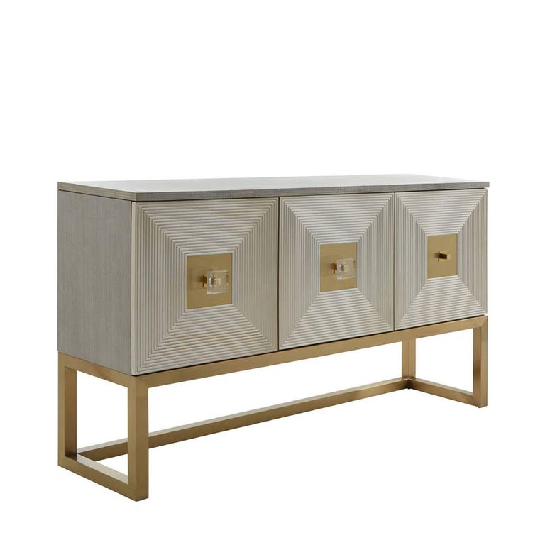 Duvali Sideboard - 3 Door - Medium - Silver and Gold - 150cm