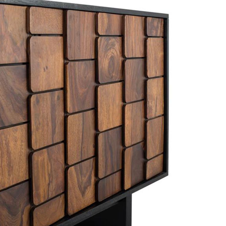 Esmeralda Sideboard - Black Mango Wood - 4 Door - Extra Large - 212cm