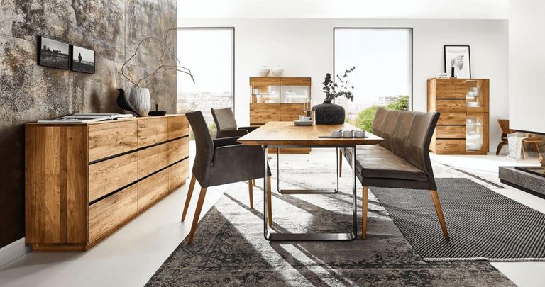 Florin Large Highboard - 4 Door - Blonde Oiled Oak