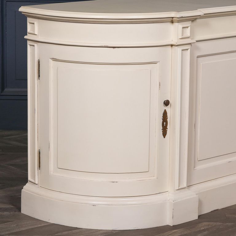 French Style Sideboard - Ivory Mahogany - Curved - 4 Door - Extra Large