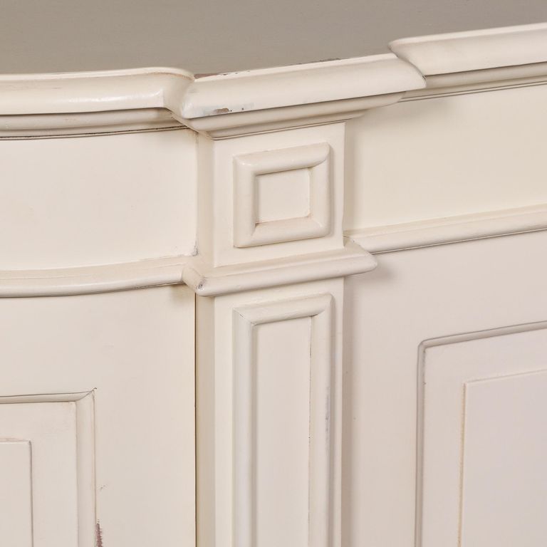 French Style Sideboard - Ivory Mahogany - Curved - 4 Door - Extra Large